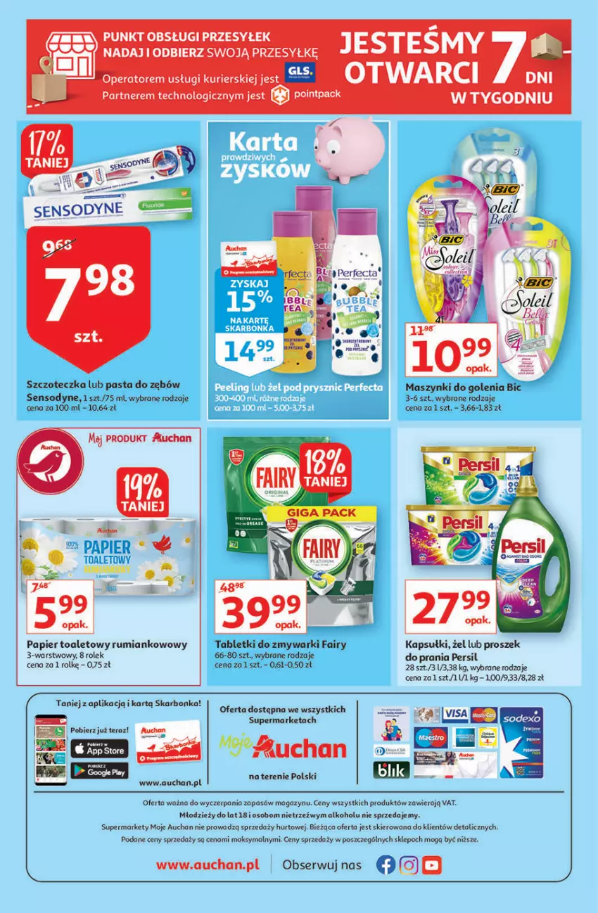 Gazetka promocyjna Auchan - Jesienne okazje Moje Auchan - ważna 04.11 do 10.11.2021 - strona 4 - produkty: BIC, Fa, Fairy, Papier, Papier toaletowy, Pasta do zębów, Perfecta, Persil, Rum, Sensodyne, Ser, Szczoteczka, Tablet, Tabletki do zmywarki, Zmywarki