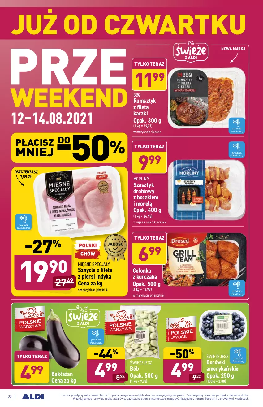 Gazetka promocyjna Aldi - ważna 09.08 do 14.08.2021 - strona 22 - produkty: Kurczak, Mięsne specjały, Morliny, Rum, Tera