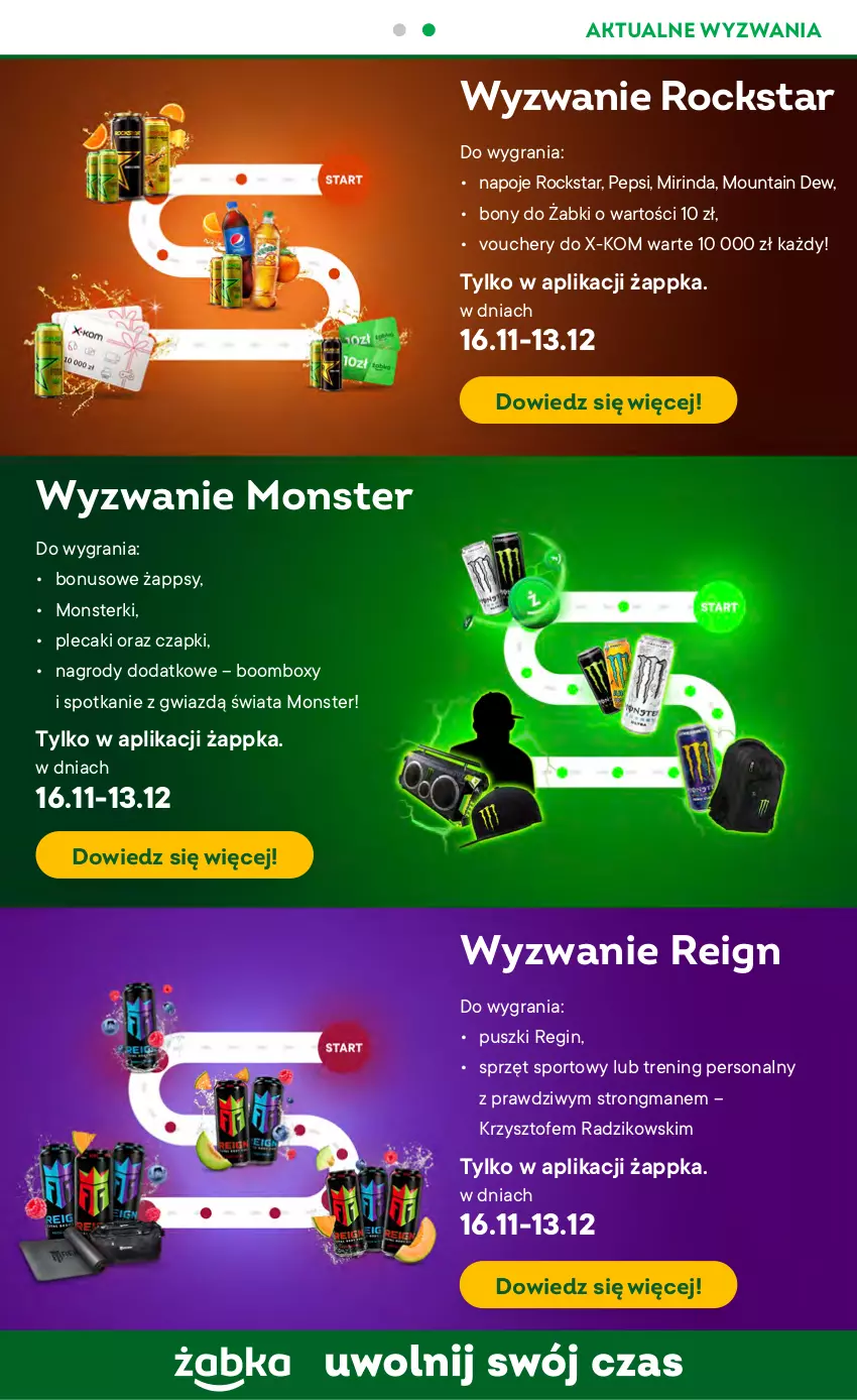 Gazetka promocyjna Żabka - ważna 16.11 do 22.11.2022 - strona 15 - produkty: Gin, Gra, Mirinda, Napoje, Pepsi, Plecak, Por, Sport