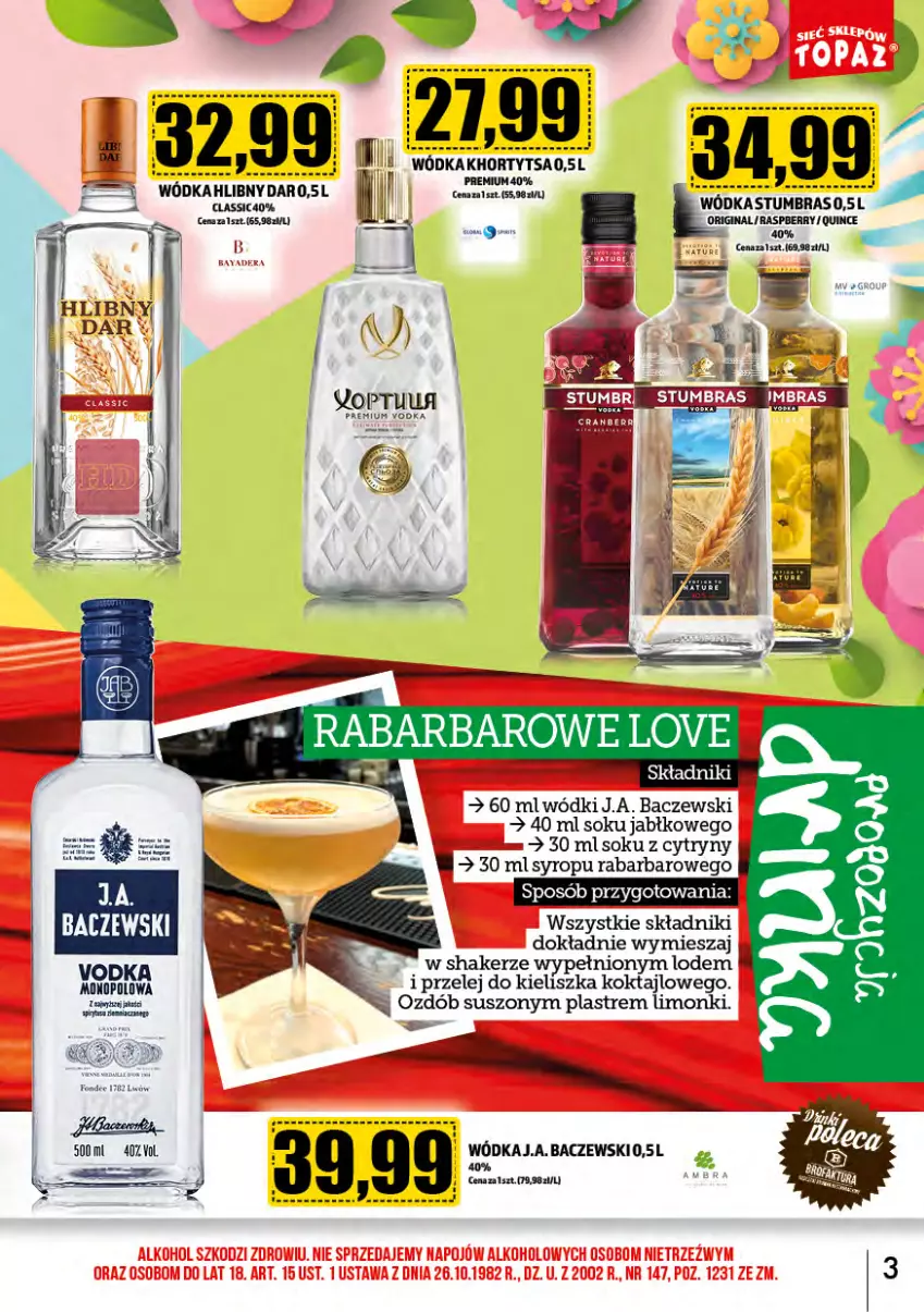 Gazetka promocyjna Topaz - Gazetka - ważna 01.03 do 31.03.2024 - strona 3 - produkty: Ananas, Cytryny, Gin, Sok, Syrop, Wódka