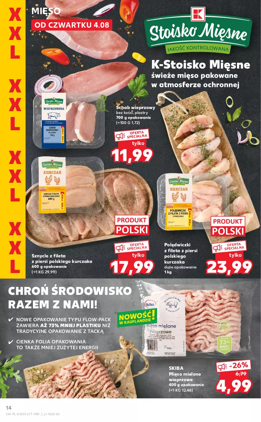 Gazetka promocyjna Kaufland - OFERTA TYGODNIA - ważna 04.08 do 10.08.2022 - strona 14 - produkty: Kurczak, Mięso, Mięso mielone, Schab wieprzowy