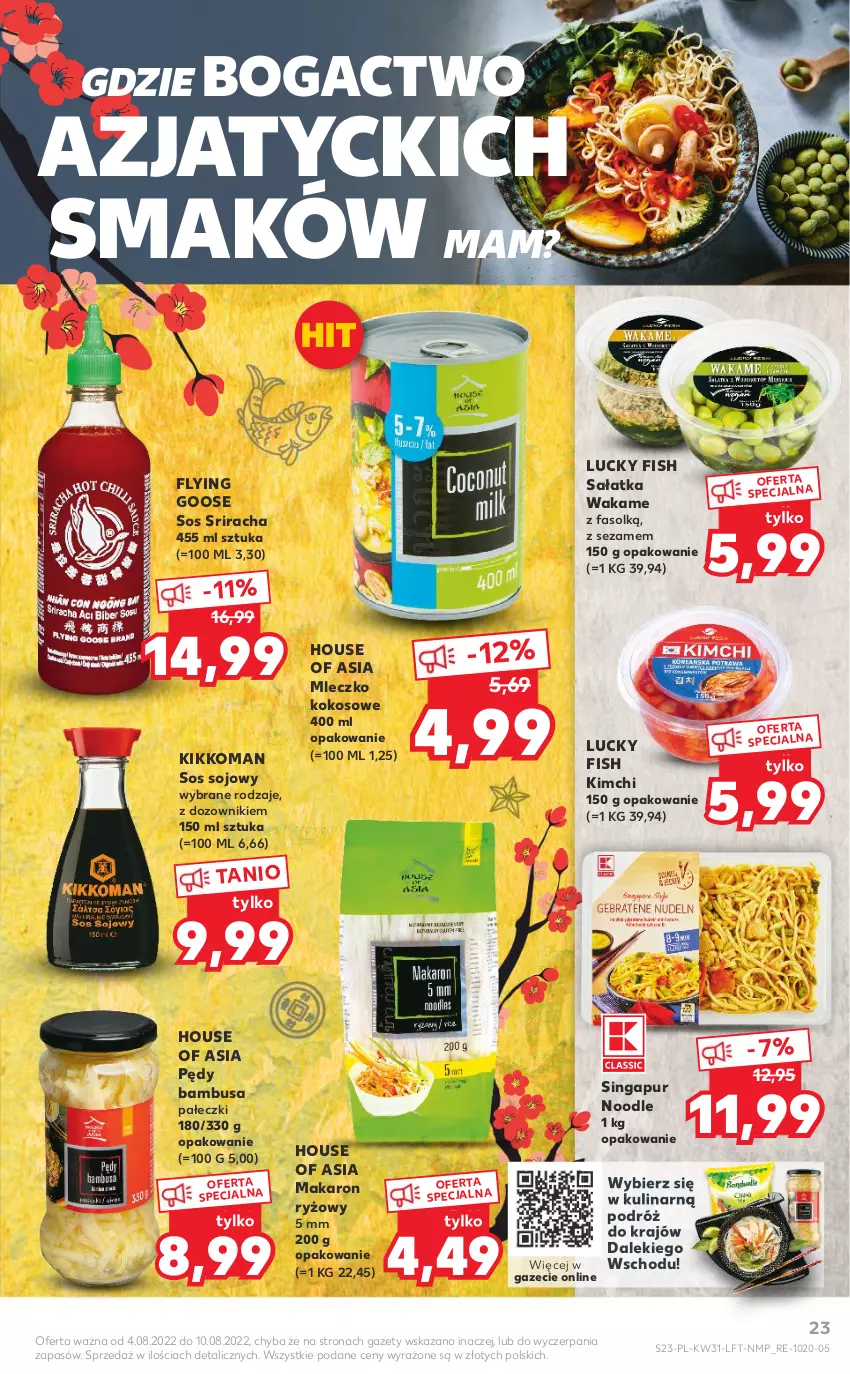 Gazetka promocyjna Kaufland - OFERTA TYGODNIA - ważna 04.08 do 10.08.2022 - strona 23 - produkty: Dozownik, Fa, House of Asia, Kokos, Makaron, Makaron ryżowy, Mleczko, Pędy bambusa, Pur, Ryż, Sałat, Sałatka, Sezam, Sos, Sos sojowy