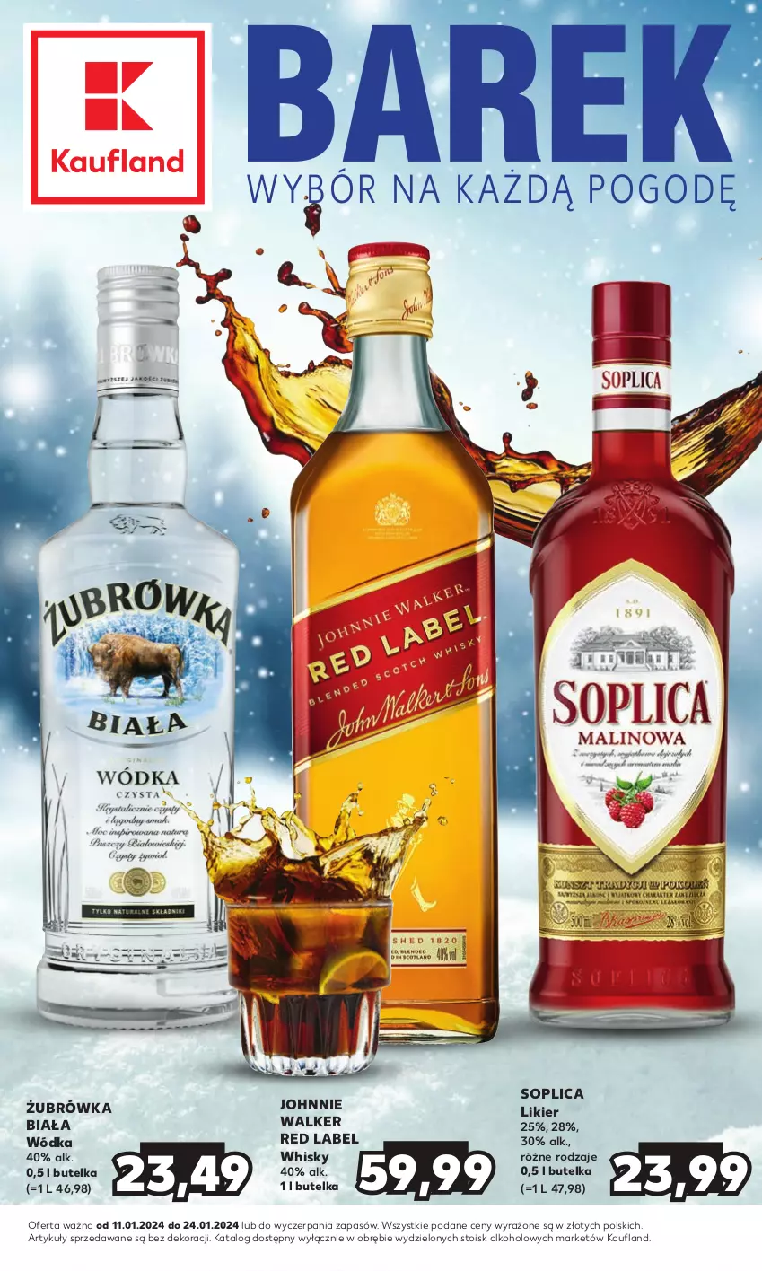 Gazetka promocyjna Kaufland - Barek Kauflandu - ważna 11.01 do 24.01.2024 - strona 1 - produkty: Johnnie Walker, Likier, Soplica, Whisky, Wódka