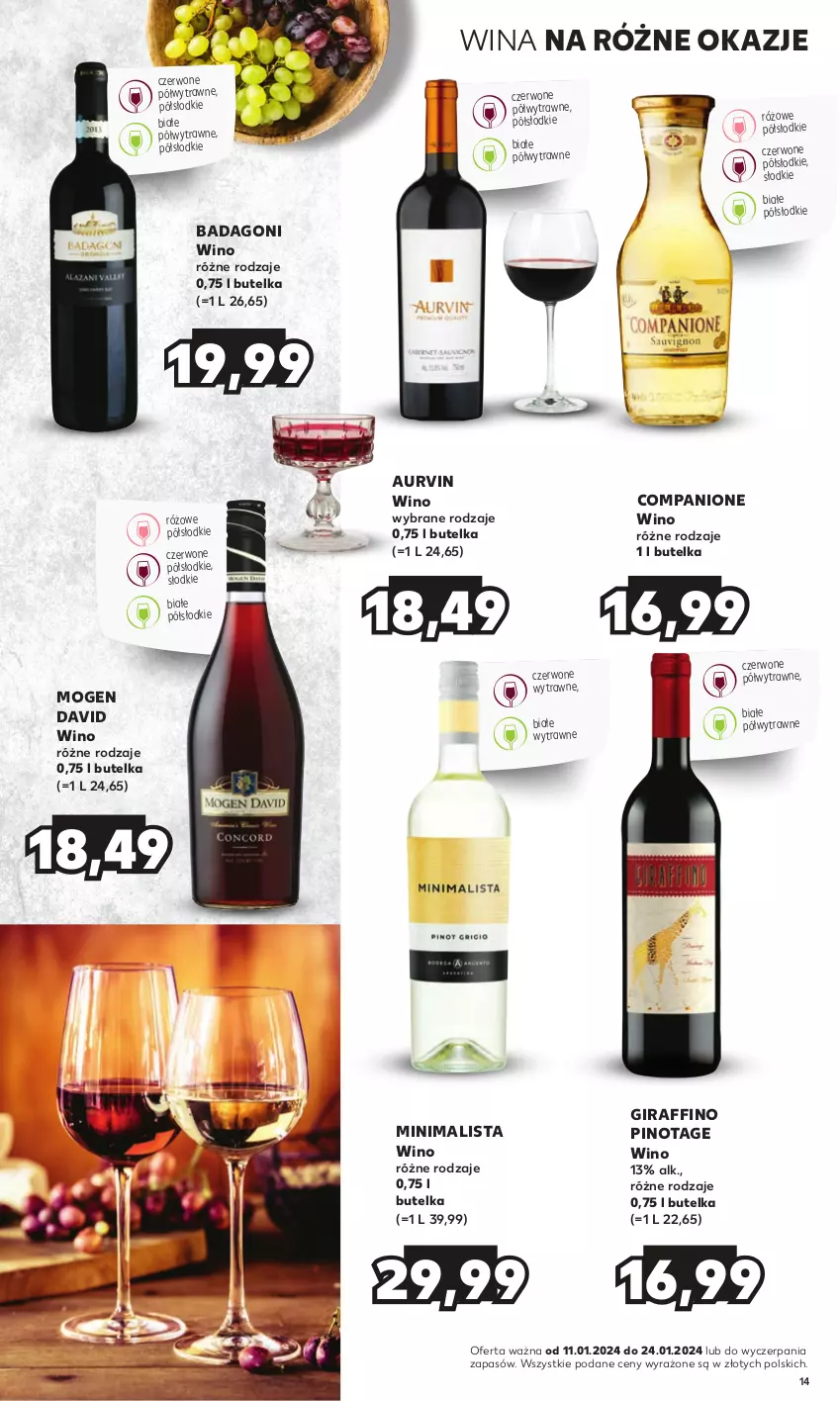 Gazetka promocyjna Kaufland - Barek Kauflandu - ważna 11.01 do 24.01.2024 - strona 14 - produkty: AniOne, Mogen David, Wino