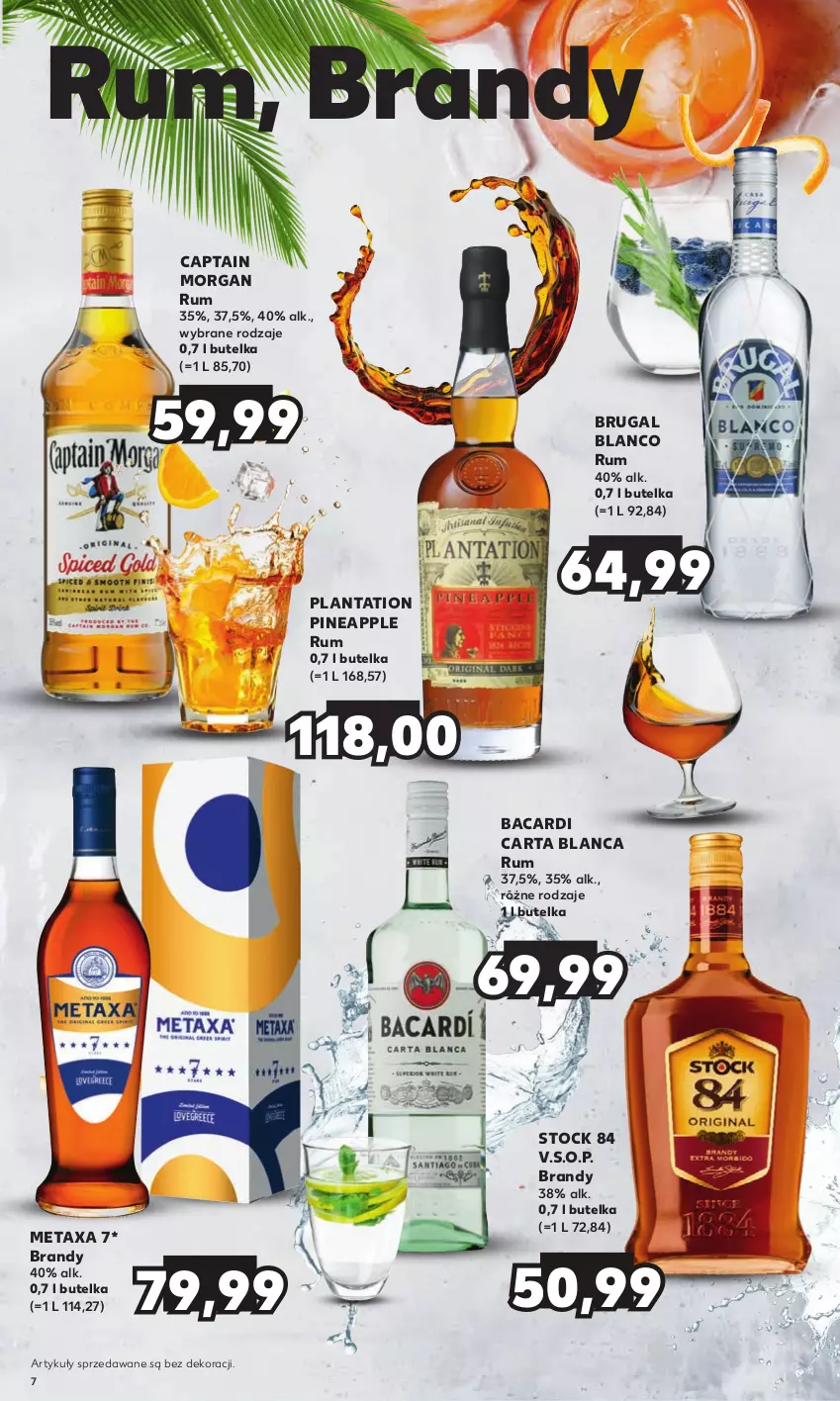 Gazetka promocyjna Kaufland - Barek Kauflandu - ważna 11.01 do 24.01.2024 - strona 7 - produkty: Bacardi, Brandy, Captain Morgan, Metaxa, Plantation, Rum, Stock