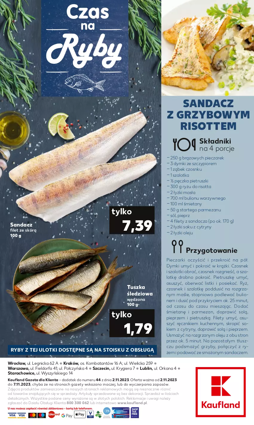 Gazetka promocyjna Kaufland - Kaufland - ważna 02.11 do 07.11.2023 - strona 2 - produkty: Bulion, Cytryny, Czosnek, Fa, Grzyby, Lion, Olej, Orka, Parmezan, Piec, Pieprz, Por, Ręcznik, Ryż, Sandacz, Sandacz filet, Sok, Sól, Szal, Top, Tusz, Tuszka śledziowa, Tuszka śledziowa wędzona, Wagi