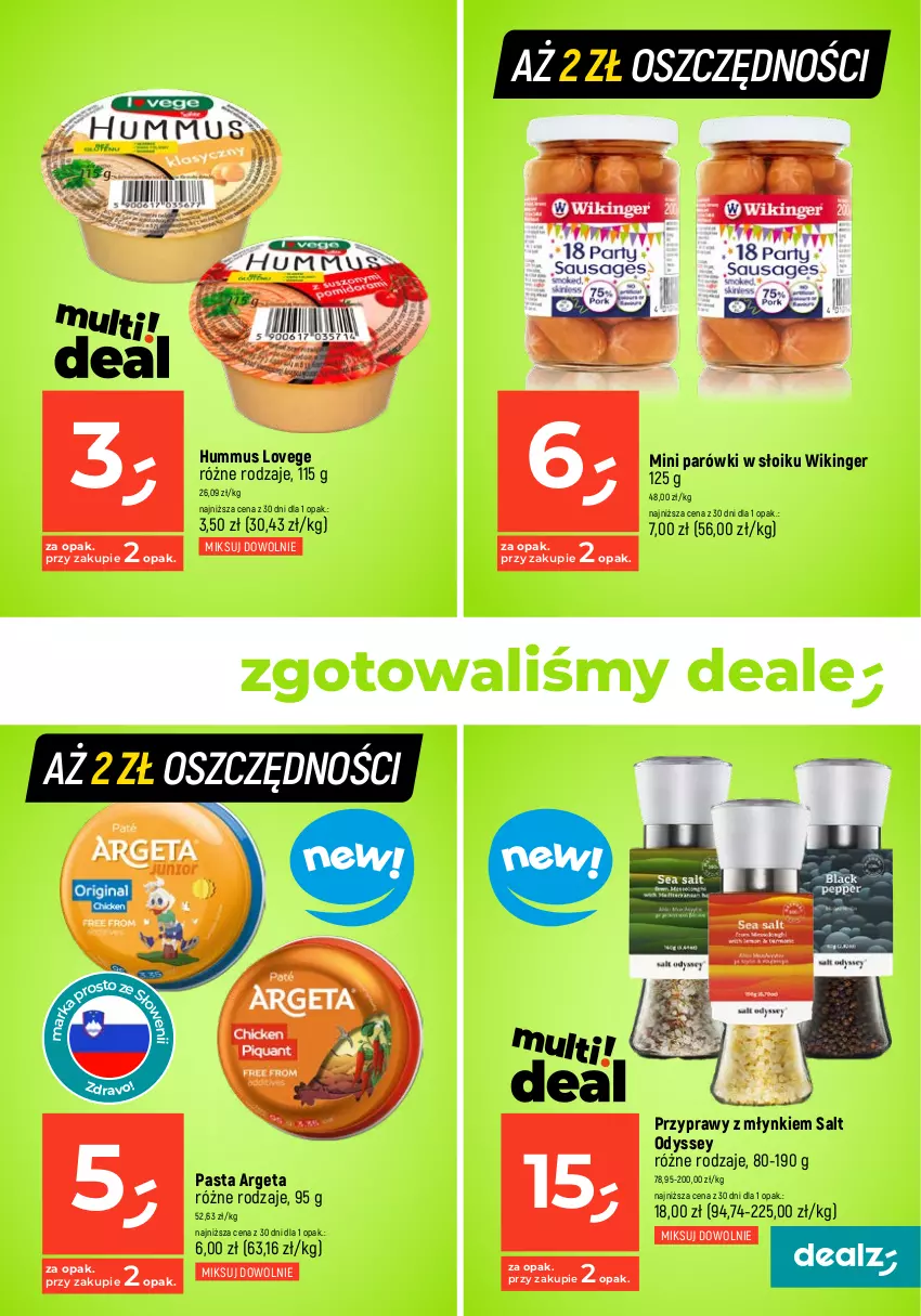 Gazetka promocyjna Dealz - MAKE A DEALZ - ważna 22.02 do 28.02.2024 - strona 17 - produkty: Helio, Hummus, Makaron, Mus, Parówki, Przyprawy