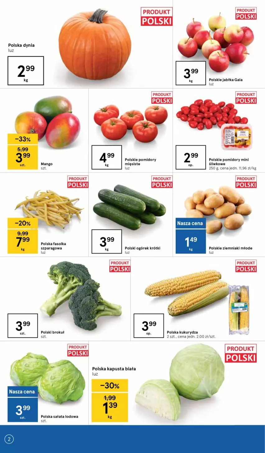 Gazetka promocyjna Tesco - Tesco gazetka - przyszły tydzień - ważna 16.09 do 22.09.2021 - strona 2 - produkty: Fa, Gala, Jabłka, Kukurydza, Ogórek, Pomidory, Sałat, Sałata lodowa, Ziemniaki