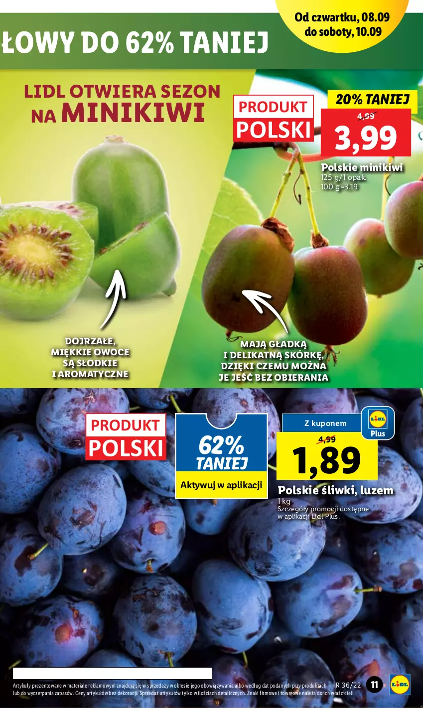 Gazetka promocyjna Lidl - GAZETKA - ważna 08.09 do 10.09.2022 - strona 11 - produkty: Kiwi, Minikiwi, Owoce