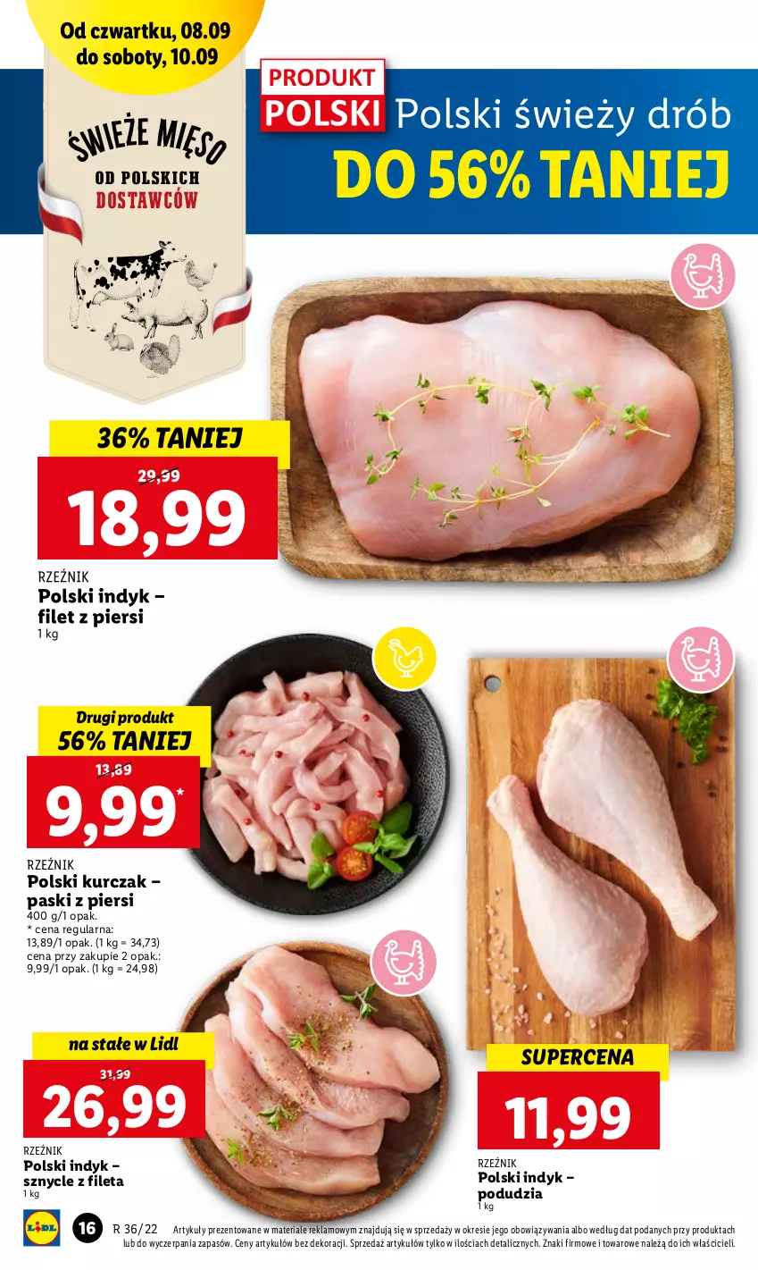 Gazetka promocyjna Lidl - GAZETKA - ważna 08.09 do 10.09.2022 - strona 16 - produkty: Drób, Kurczak