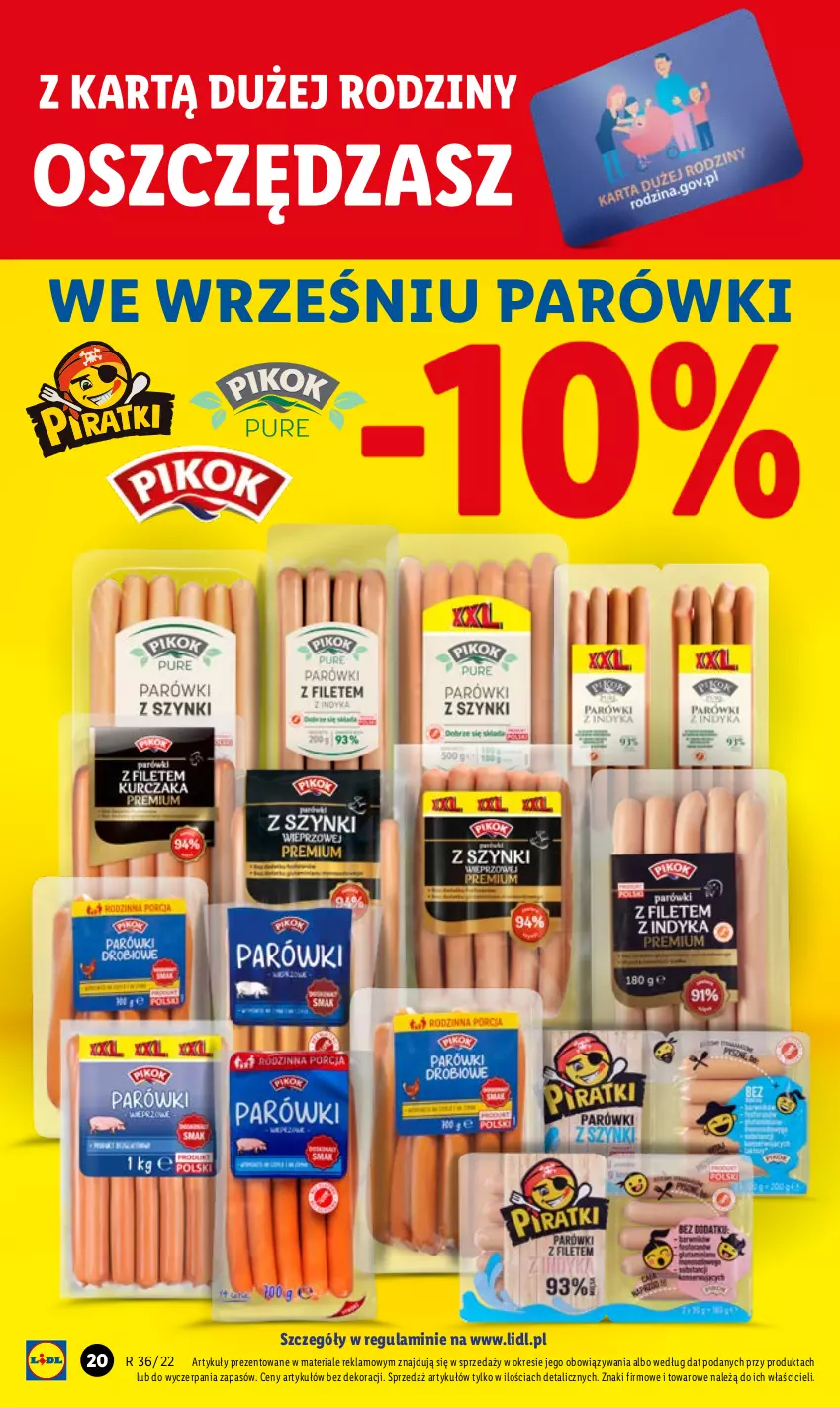 Gazetka promocyjna Lidl - GAZETKA - ważna 08.09 do 10.09.2022 - strona 20 - produkty: Parówki