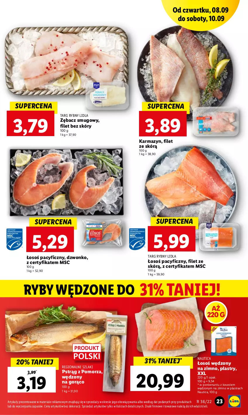 Gazetka promocyjna Lidl - GAZETKA - ważna 08.09 do 10.09.2022 - strona 23 - produkty: Por, Pstrąg, Sos