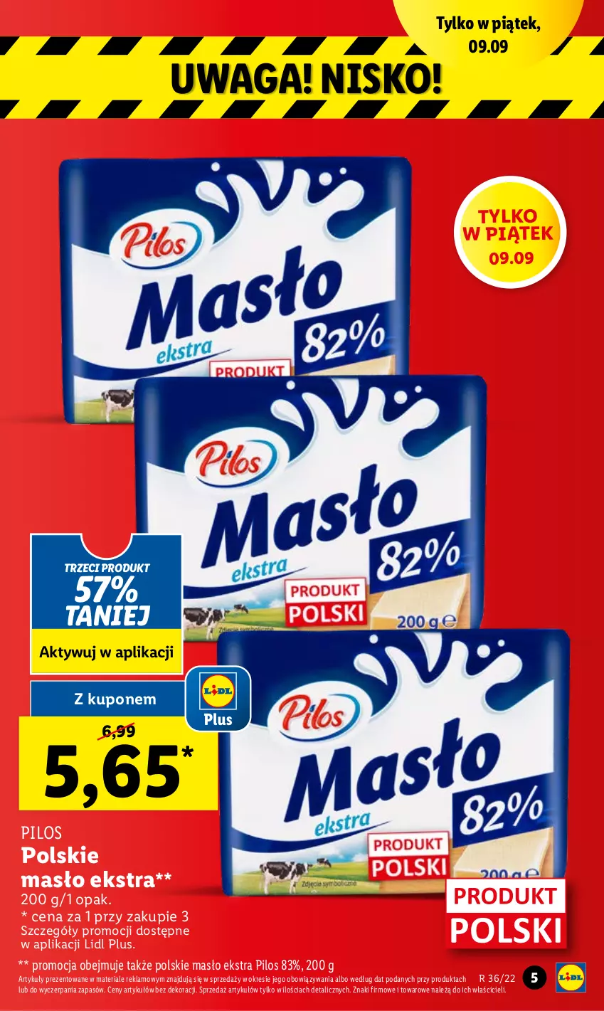 Gazetka promocyjna Lidl - GAZETKA - ważna 08.09 do 10.09.2022 - strona 5 - produkty: Masło, Pilos, Waga