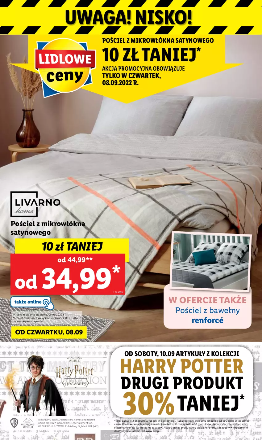 Gazetka promocyjna Lidl - GAZETKA - ważna 08.09 do 10.09.2022 - strona 57 - produkty: Harry Potter, Pościel, Rama, Tran, Waga