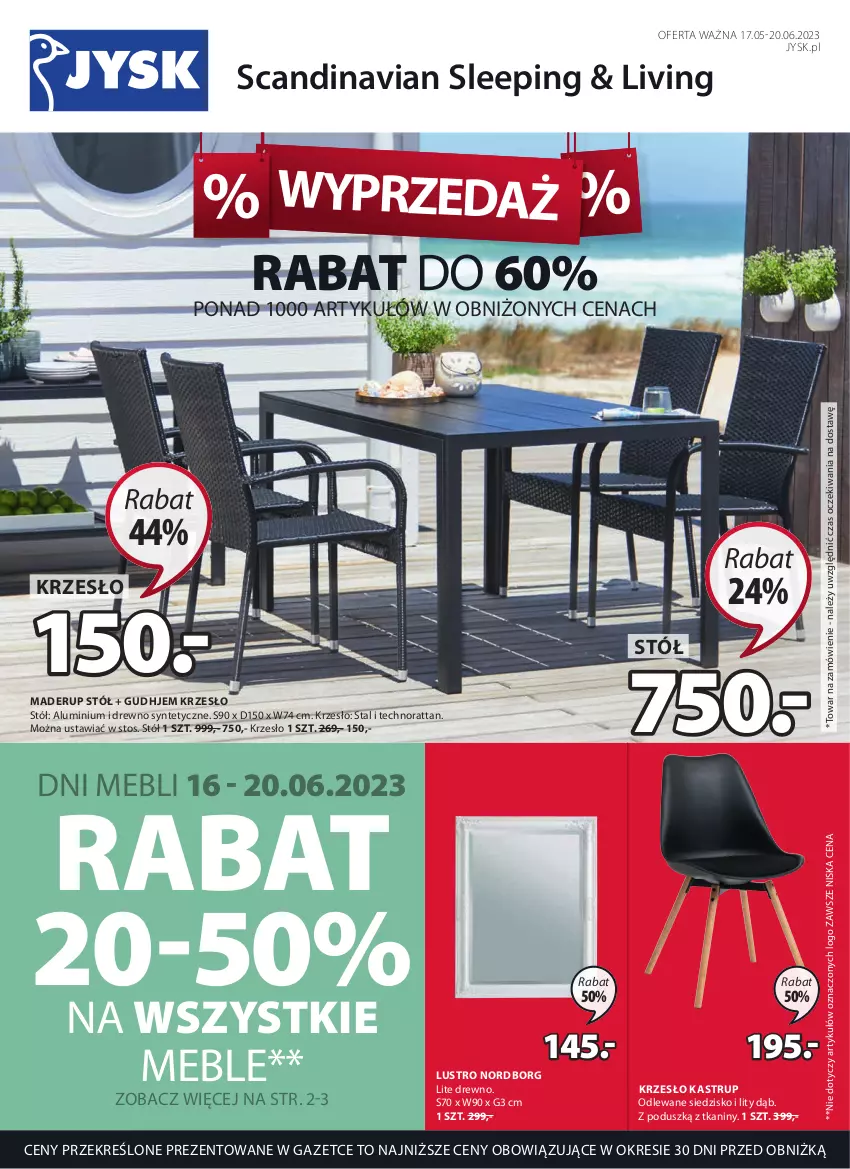 Gazetka promocyjna Jysk - Oferta tygodnia - ważna 17.05 do 20.06.2023 - strona 2 - produkty: Krzesło, Lustro, Meble, Siedzisko, Stół