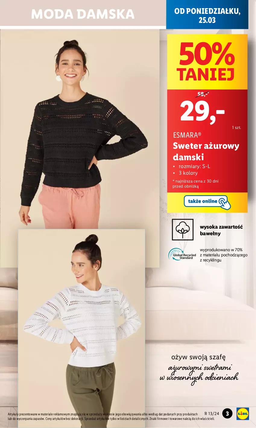 Gazetka promocyjna Lidl - GAZETKA - ważna 25.03 do 30.03.2024 - strona 13 - produkty: Control, Moda, Sok, Sweter