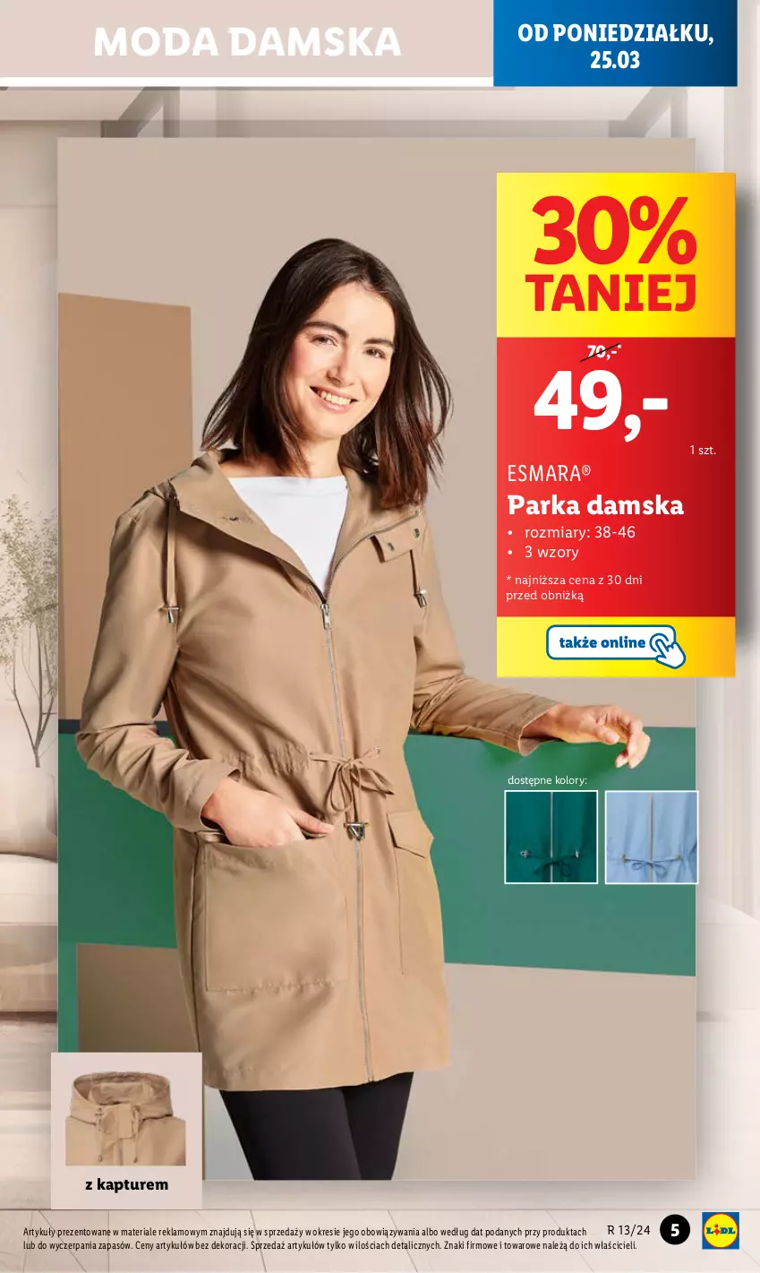 Gazetka promocyjna Lidl - GAZETKA - ważna 25.03 do 30.03.2024 - strona 15 - produkty: Moda, Parka