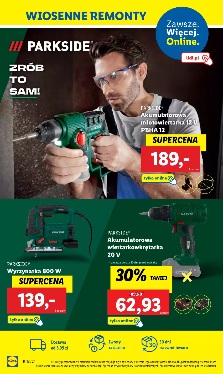 Gazetka promocyjna Lidl - GAZETKA - ważna 25.03 do 30.03.2024 - strona 30 - produkty: Akumulator, Akumulatorowa wiertarkowkrętark, Młot, Młotowiertarka, Parkside, Tarka, Wiertarka, Wiertarkowkrętarka, Wkręt, Wkrętarka, Wyrzynarka