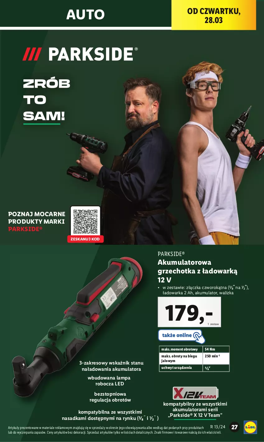 Gazetka promocyjna Lidl - GAZETKA - ważna 25.03 do 30.03.2024 - strona 39 - produkty: Akumulator, Lampa, Lampa robocza LED, Parkside, Ser, Top, Walizka, Warka