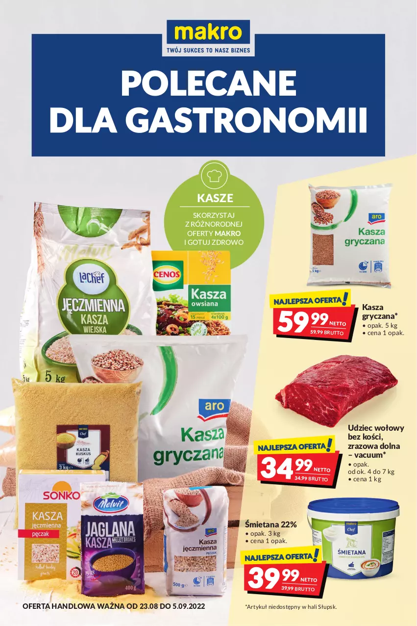 Gazetka promocyjna Makro - [Oferta promocyjna] Artykuły spożywcze i przemysłowe - ważna 23.08 do 05.09.2022 - strona 1 - produkty: Gry, Kasza, Kasza gryczana, Udziec wołowy