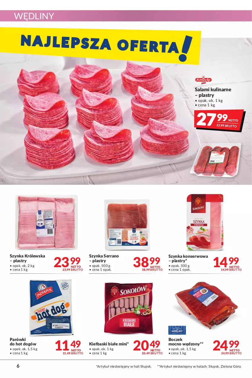 Gazetka promocyjna Makro - [Oferta promocyjna] Artykuły spożywcze i przemysłowe - ważna 23.08 do 05.09.2022 - strona 6 - produkty: Boczek, Hot dog, Kiełbaski białe, Parówki, Salami, Ser, Szynka, Szynka konserwowa, Szynka Królewska