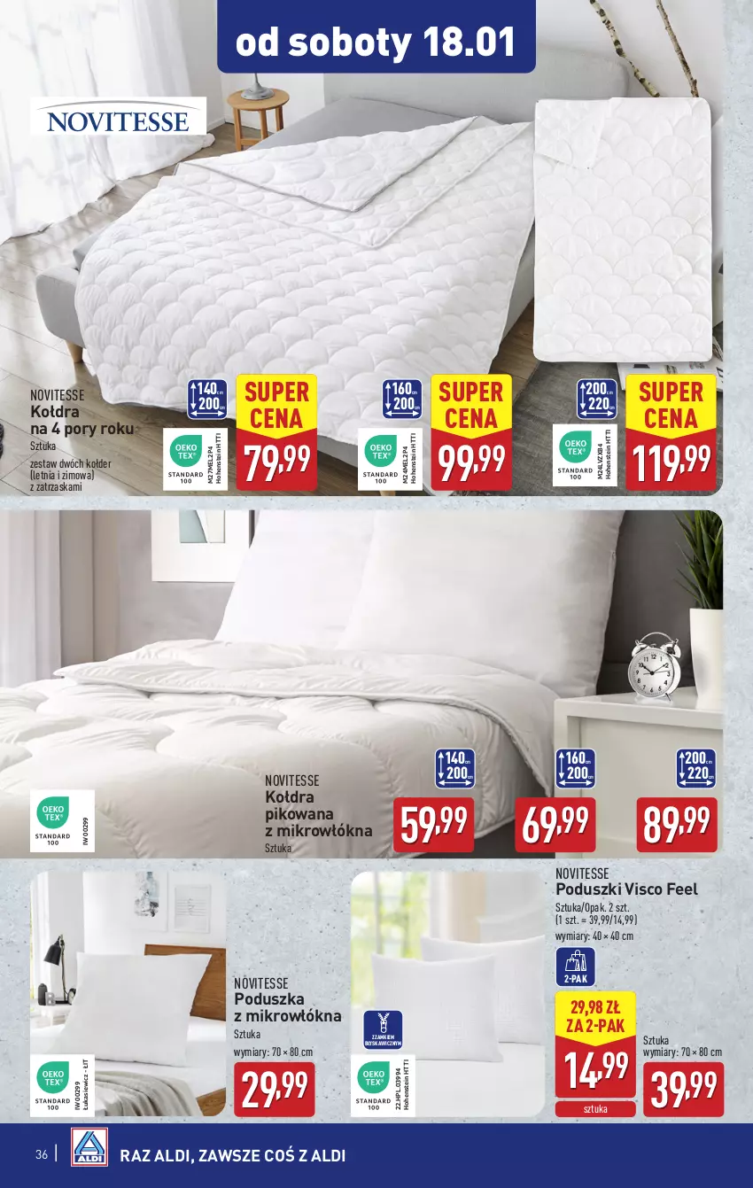 Gazetka promocyjna Aldi - Pełna oferta - ważna 13.01 do 18.01.2025 - strona 36 - produkty: HP, Kołdra, Poduszka, Por