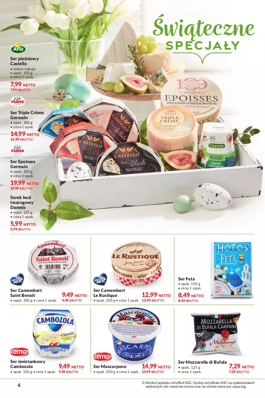 Gazetka promocyjna Makro - [Oferta specjalna] Delikatesy - ważna 01.04 do 18.04.2022 - strona 4 - produkty: Camembert, Fa, Feta, Mascarpone, Mozzarella, Rust, Ser, Ser pleśniowy, Serek