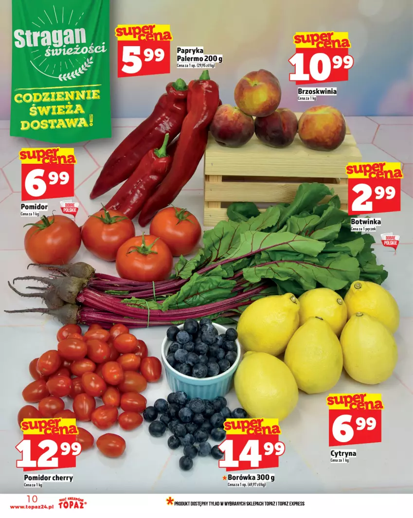 Gazetka promocyjna Topaz - Gazetka - ważna 19.06 do 25.06.2025 - strona 10 - produkty: Borówka, Inka, Papryka, Top