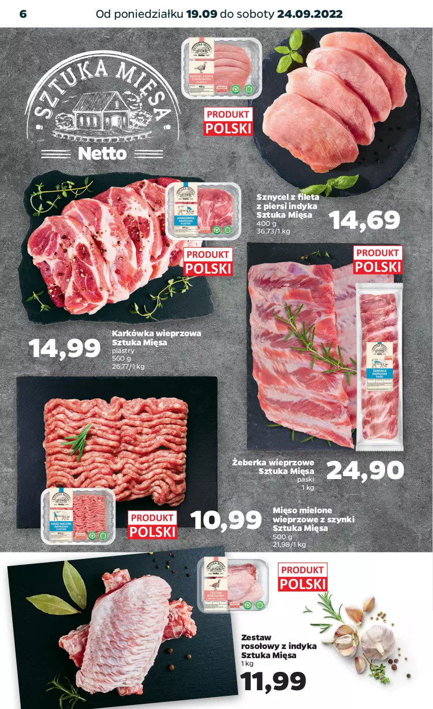 Gazetka promocyjna Netto - Artykuły spożywcze - ważna 19.09 do 24.09.2022 - strona 6 - produkty: Karkówka wieprzowa, Mięso, Mięso mielone