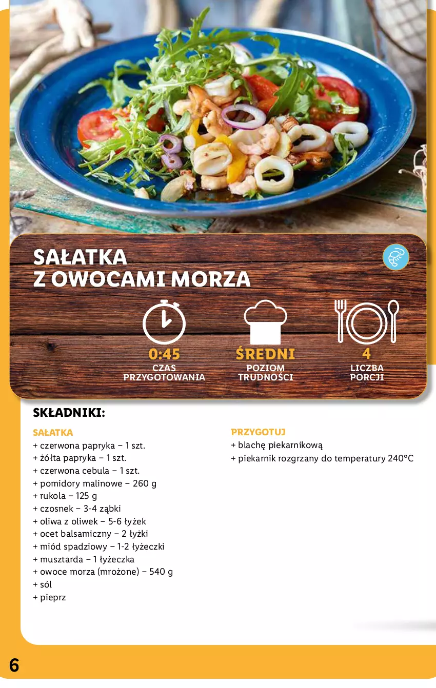 Gazetka promocyjna Lidl - KATALOG SOL&MAR - ważna 11.07 do 16.07.2022 - strona 6 - produkty: Cebula, Czosnek, Miód, Mus, Musztarda, Ocet, Ocet balsamiczny, Oliwa z oliwek, Owoce, Owoce morza, Papryka, Piekarnik, Pieprz, Pomidory, Por, Rukola, Sałat, Sałatka, Sól