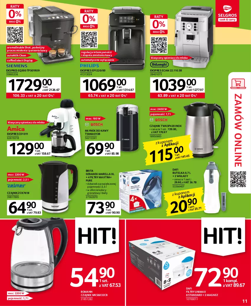 Gazetka promocyjna Selgros - Oferta przemysłowa - ważna 02.03 do 15.03.2023 - strona 11 - produkty: Brit, Brita, Czajnik, Dzbanek, Gra, Granat, Magnez, Młynek, Młynek do kawy, Pur, Top