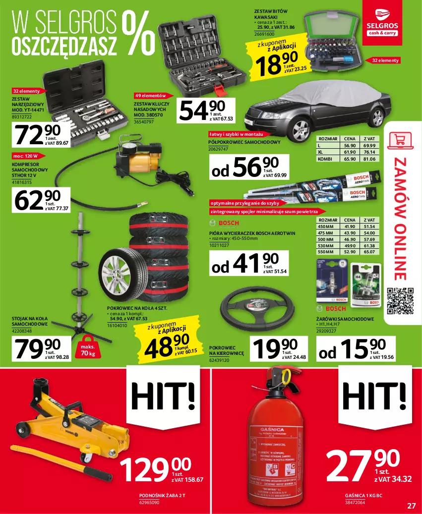 Gazetka promocyjna Selgros - Oferta przemysłowa - ważna 02.03 do 15.03.2023 - strona 27 - produkty: Bosch, Gaśnica, Kawa, Kompresor, Pokrowiec, Pokrowiec na kierownicę, Stojak, Wasa, Zestaw kluczy, Zestaw kluczy nasadowych, Zestaw narzędzi