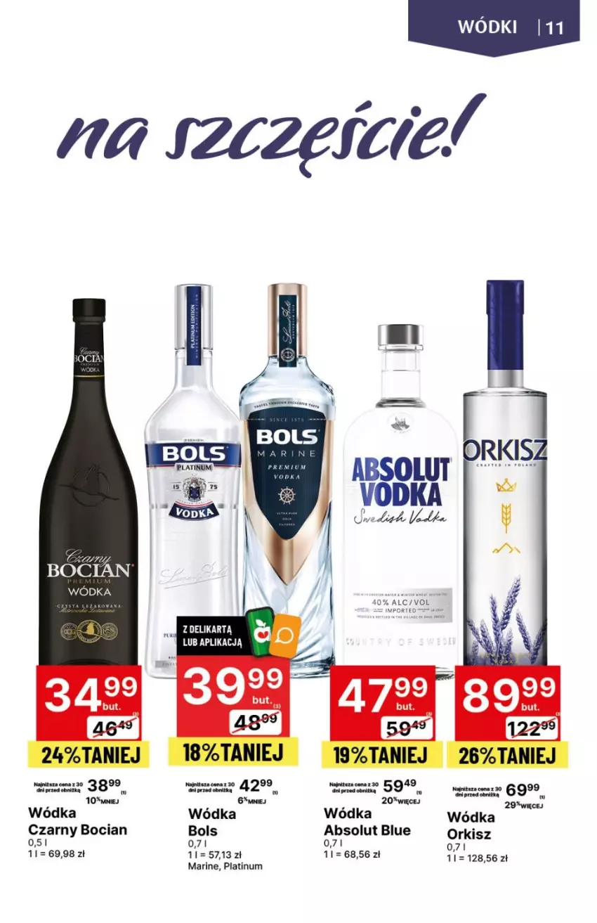 Gazetka promocyjna Delikatesy Centrum - DeliBarek DC46/DC47 - ważna 23.11 do 06.12.2023 - strona 11 - produkty: Absolut, Bols, Gin, Por, Wódka