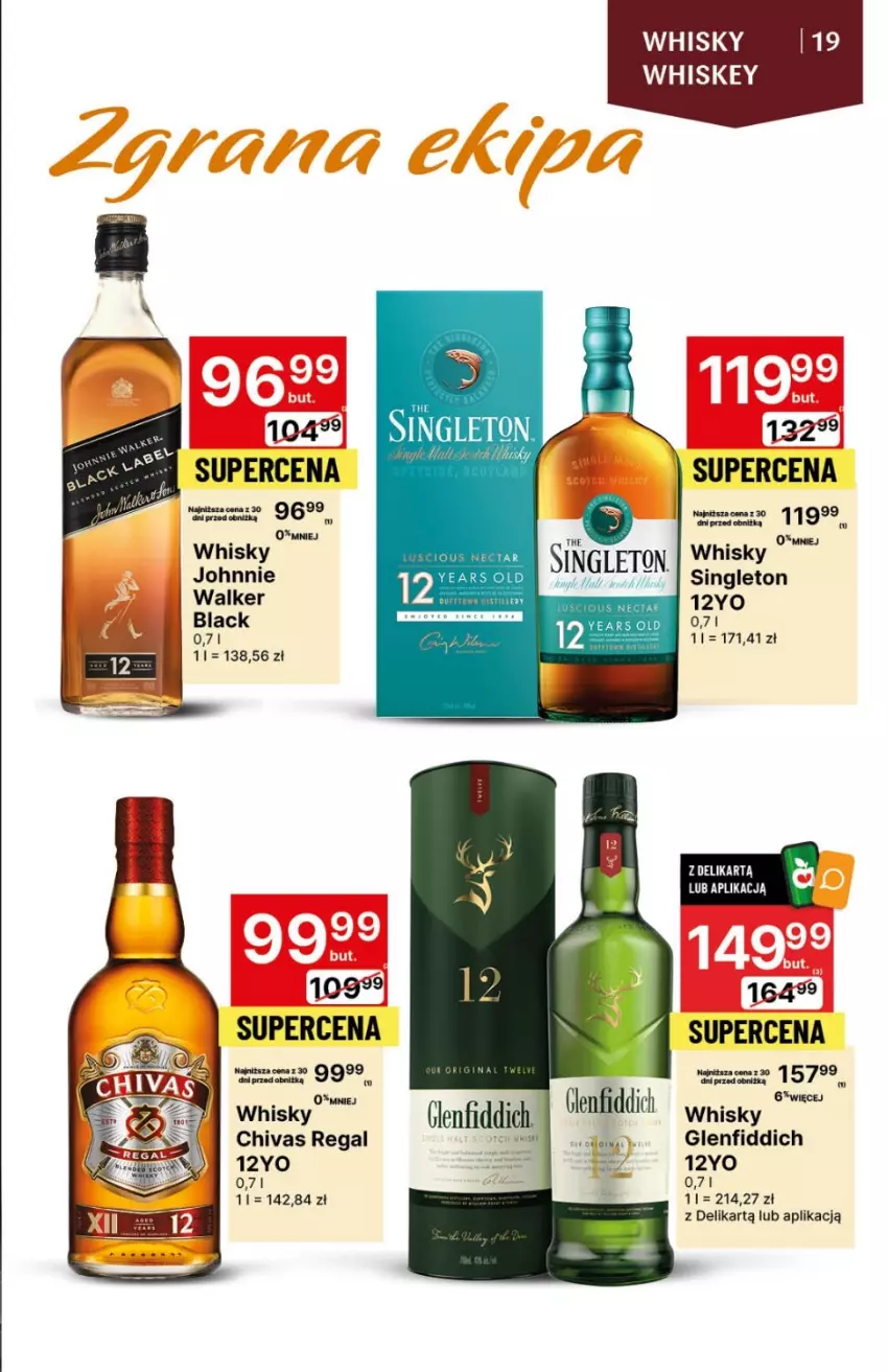 Gazetka promocyjna Delikatesy Centrum - DeliBarek DC46/DC47 - ważna 23.11 do 06.12.2023 - strona 19 - produkty: Johnnie Walker, Lack, Whiskey, Whisky