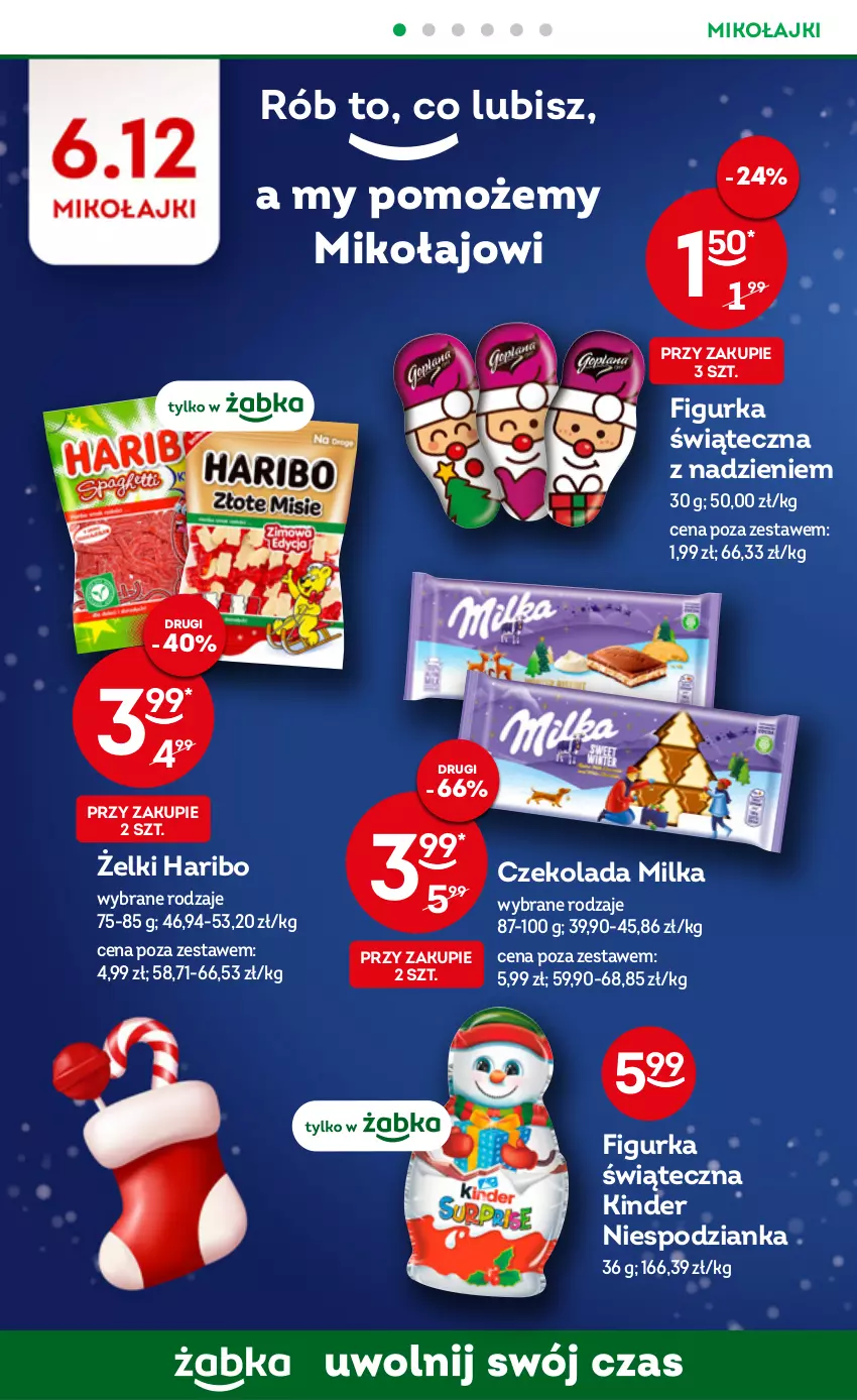 Gazetka promocyjna Żabka - ważna 30.11 do 06.12.2022 - strona 10 - produkty: Czekolada, Haribo, Kinder, Milka