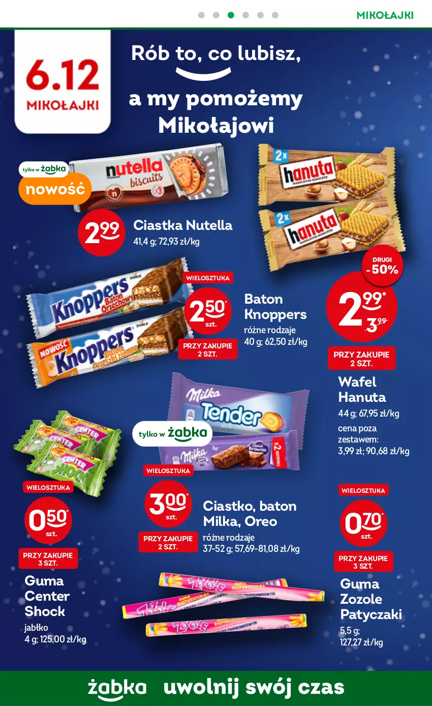 Gazetka promocyjna Żabka - ważna 30.11 do 06.12.2022 - strona 12 - produkty: Baton, Ciastka, Knoppers, Milka, Nutella, Oreo