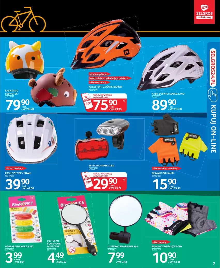 Gazetka promocyjna Selgros - Katalog Rowery - ważna 25.03 do 05.04.2021 - strona 7 - produkty: Dzieci, Kask, Kotek, Por, Rękawice, Rower, Sport