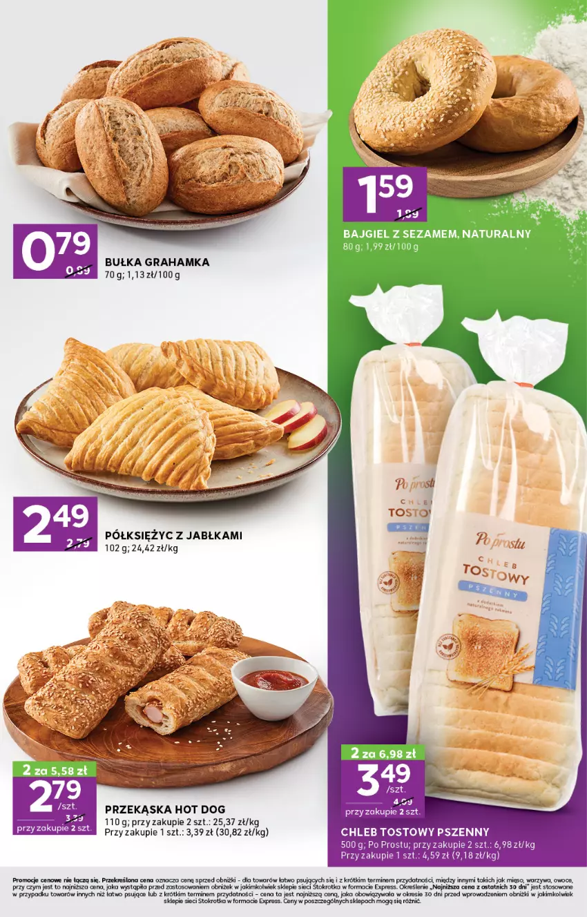 Gazetka promocyjna Stokrotka - Stokrotka Express - ważna 22.05 do 28.05.2025 - strona 3 - produkty: Bułka, Bułka grahamka, Chleb, Chleb tostowy, Gra, Hot dog, Jabłka, Mięso, Owoce, Warzywa