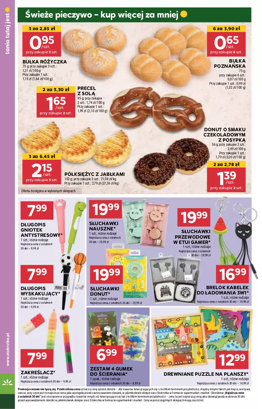 Gazetka promocyjna Stokrotka - Market - ważna 13.08 do 21.08.2024 - strona 18 - produkty: Bułka, Długopis, Donut, Jabłka, Mięso, Owoce, Piec, Pieczywo, Puzzle, Słuchawki, Warzywa