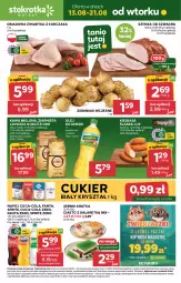 Gazetka promocyjna Stokrotka - Market - Gazetka - ważna od 21.08 do 21.08.2024 - strona 1 - produkty: Kurczak, Torebka, Krakus, Warzywa, Kujawski, Ser, Gra, Cukier, Ciasto z galaretką, Kawa mielona, Kawa, Ziemniaki, Coca-Cola, Szynka, Fanta, Lavazza, Owoce, Sprite, Gala, Napój, Olej, Kiełbasa, Mięso, Kiełbasa śląska, Fa