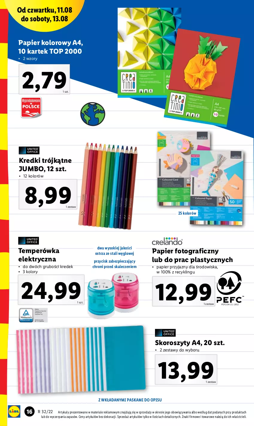 Gazetka promocyjna Lidl - GAZETKA - ważna 08.08 do 13.08.2022 - strona 16 - produkty: Gra, Papier, Piec, Sok, Top