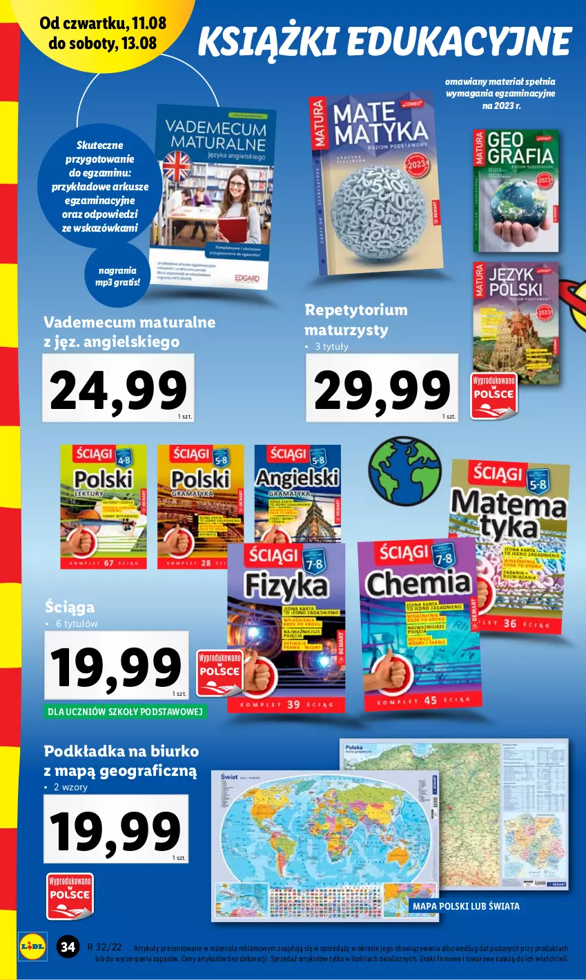 Gazetka promocyjna Lidl - GAZETKA - ważna 08.08 do 13.08.2022 - strona 34 - produkty: Biurko, Gra, Podkład, Podkładka, Vademecum