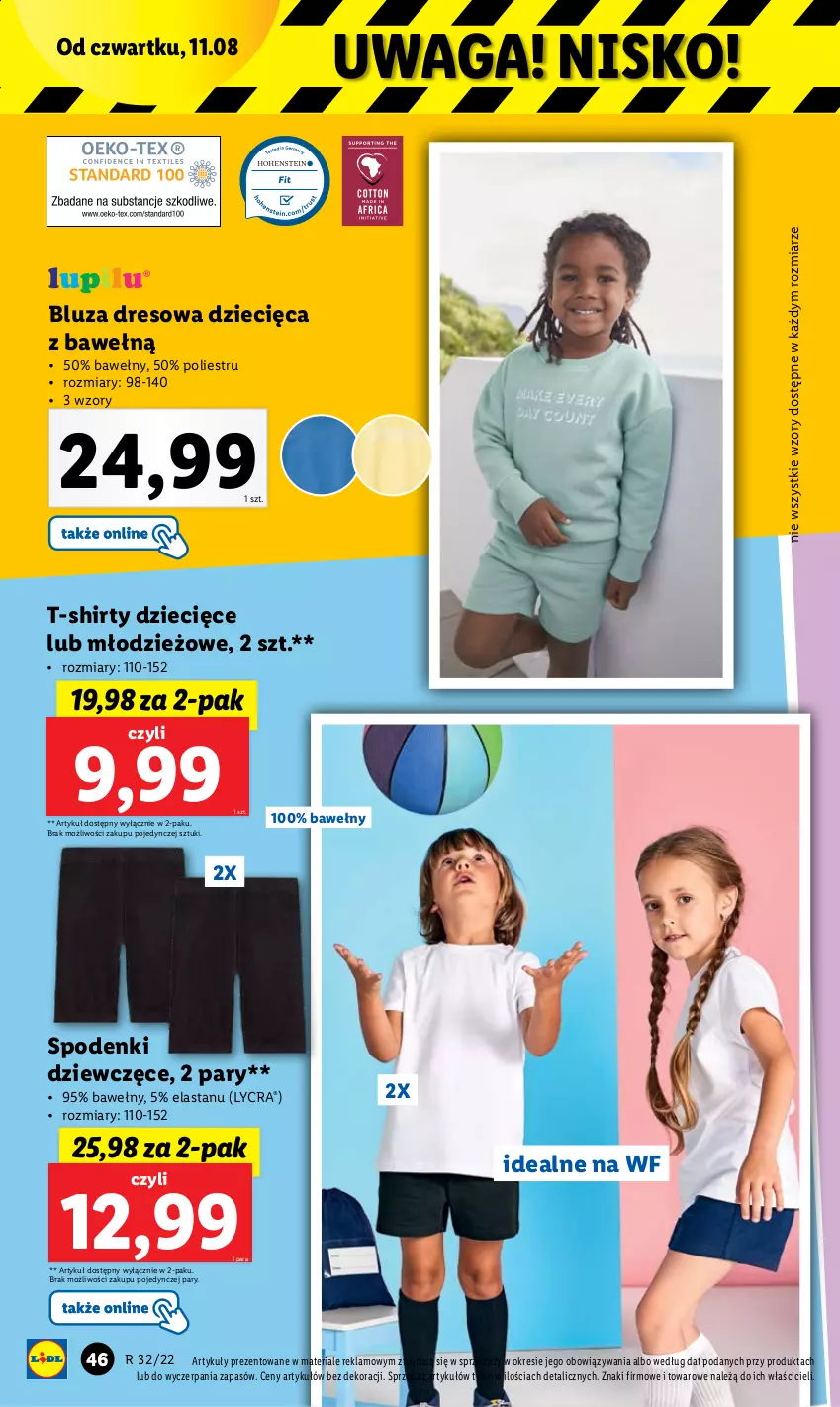 Gazetka promocyjna Lidl - GAZETKA - ważna 08.08 do 13.08.2022 - strona 48 - produkty: Bluza, Bluza dresowa, Dres, Dzieci, T-shirt, Waga