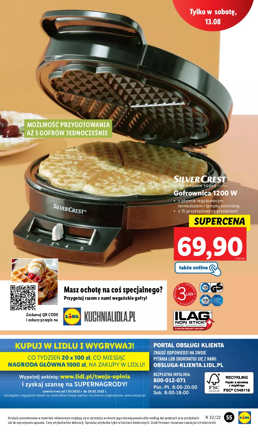 Gazetka promocyjna Lidl - GAZETKA - ważna 08.08 do 13.08.2022 - strona 57 - produkty: Gofrownica, Gofry, Gry, Mola, Termos, Top