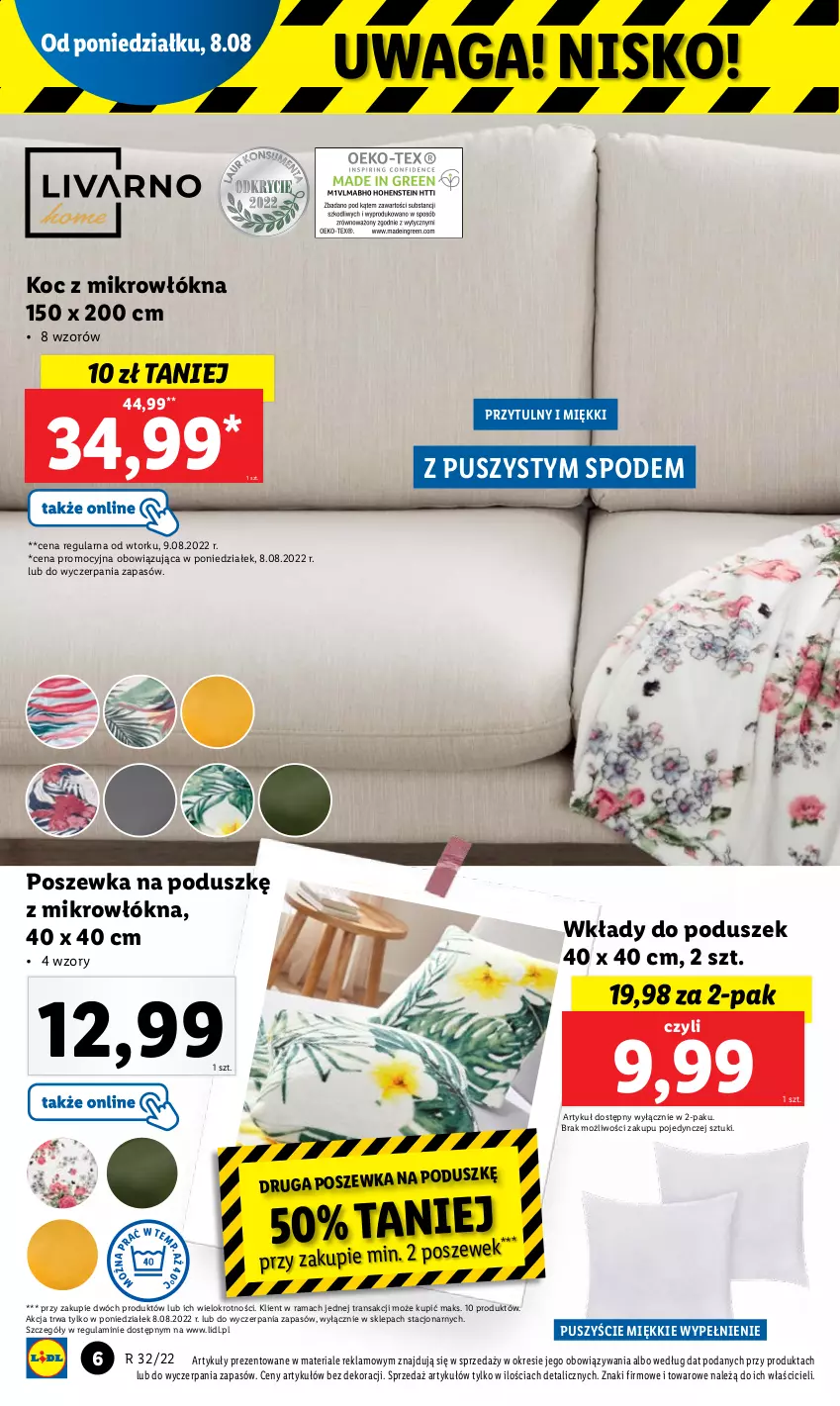 Gazetka promocyjna Lidl - GAZETKA - ważna 08.08 do 13.08.2022 - strona 6 - produkty: Koc, Poszewka, Rama, Tran, Waga