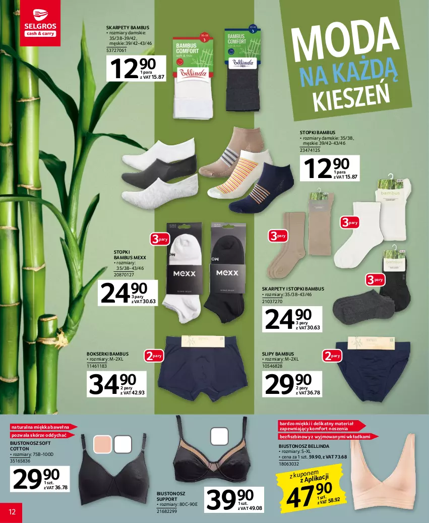 Gazetka promocyjna Selgros - Katalog Tekstylia - ważna 20.04 do 02.05.2023 - strona 12 - produkty: Bell, Biustonosz, Bokserki, Karp, Mexx, Por, Ser, Slipy, Top, Wełna