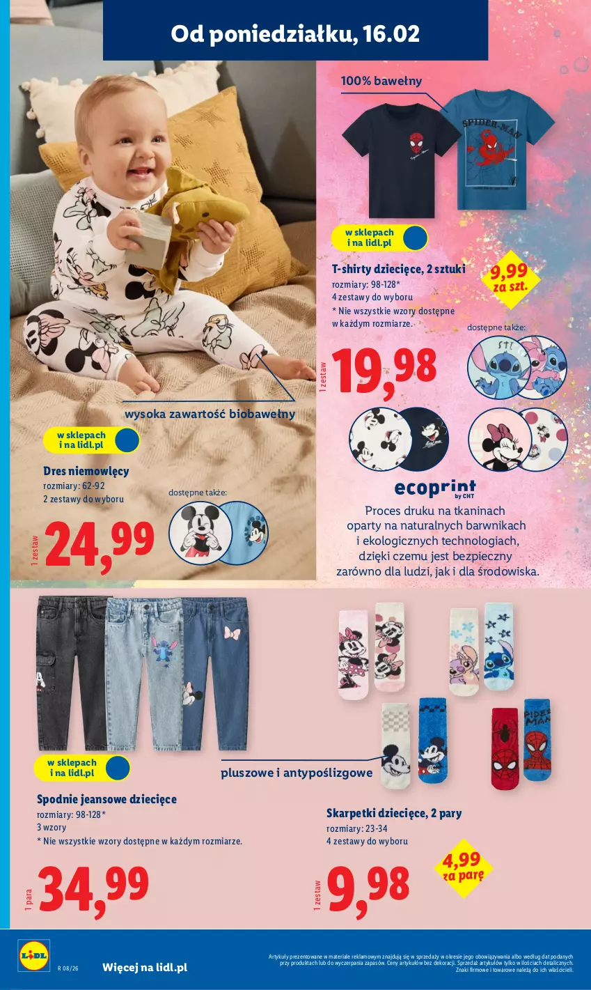 Gazetka promocyjna Lidl - GAZETKA - ważna 16.02 do 21.02.2026 - strona 20 - produkty: Dres, Dzieci, Karp, Piec, Skarpetki, Sok, Spodnie, Spodnie jeans, T-shirt