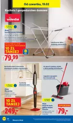 Gazetka promocyjna Lidl - GAZETKA - Gazetka - ważna od 21.02 do 21.02.2026 - strona 26 - produkty: Mop, Rama, Mop parowy, Kuchnia, Tera, Vileda, Wkład do mopa, Wiadro, Suszarka, Suszarka na pranie, Sprzątanie