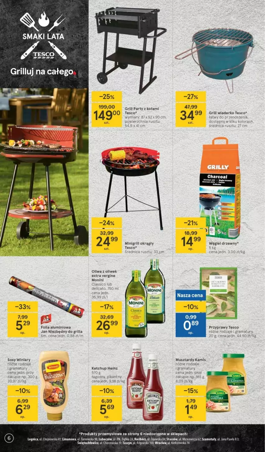 Gazetka promocyjna Tesco - Tesco gazetka - przyszły tydzień - ważna 20.05 do 26.05.2021 - strona 6 - produkty: Gin, Gra, Grill, Heinz, Jan Niezbędny, Kamis, Ketchup, Mus, Przyprawy, Rama, Sos, Taca, Węgiel drzewny, Winiary