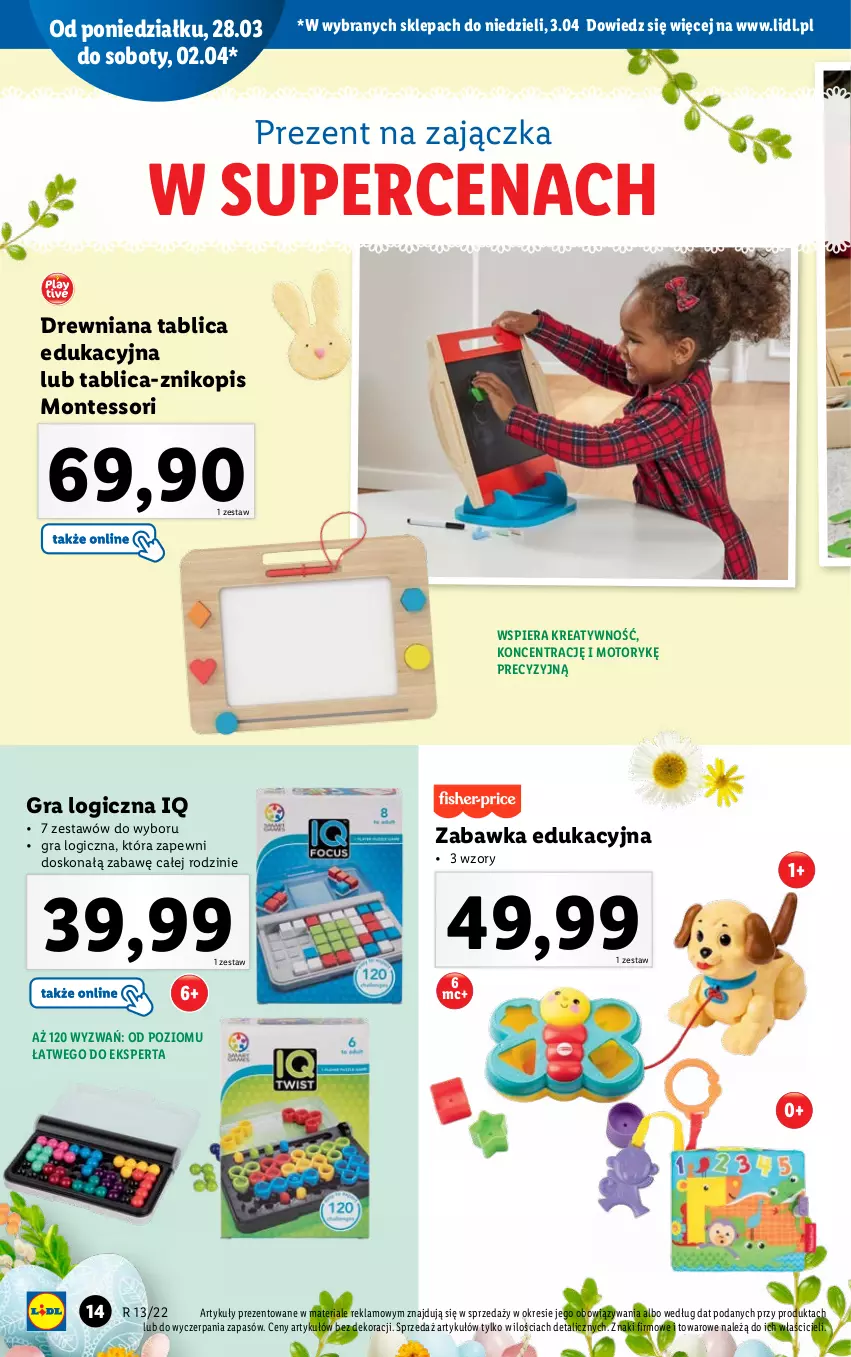 Gazetka promocyjna Lidl - GAZETKA - ważna 28.03 do 03.04.2022 - strona 14 - produkty: Gra, Monte, Tablica edukacyjna, Zabawka, Znikopis